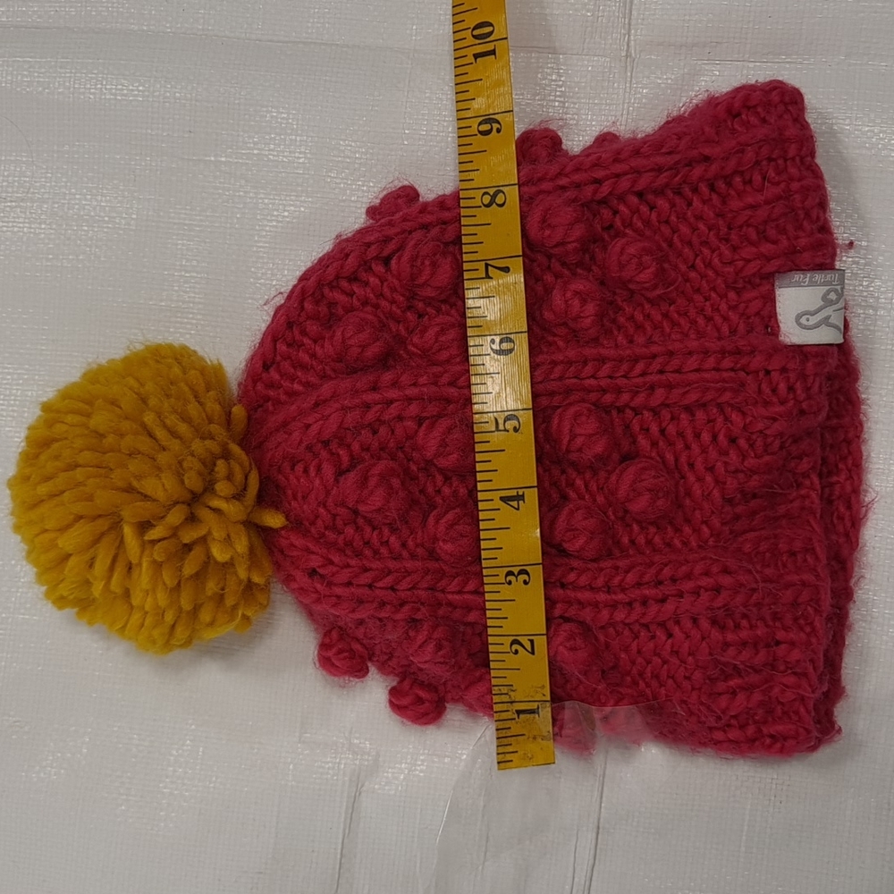 Turtle Fur Raspberry Bobble Knitted Hat - Picture 4 of 10